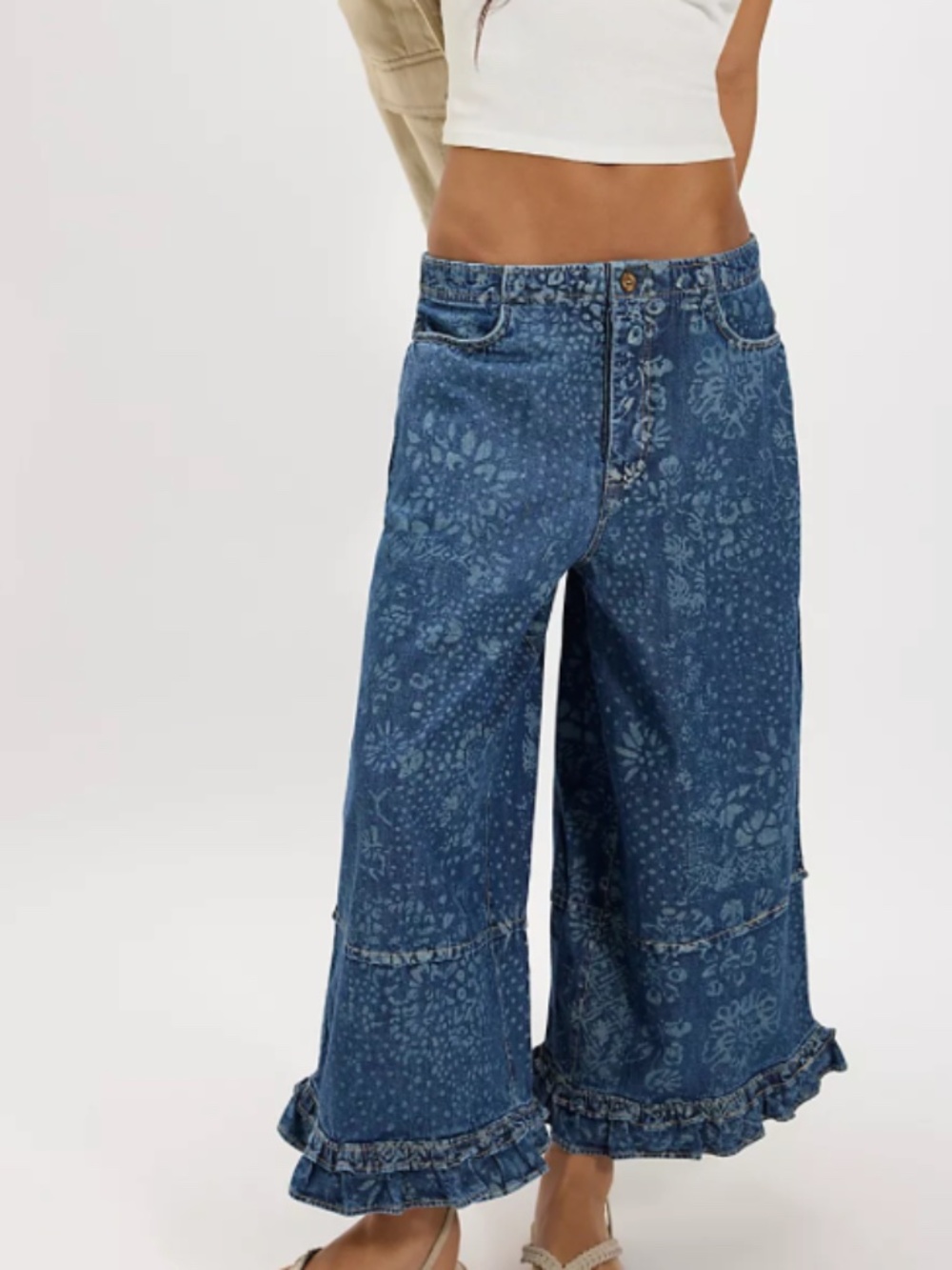 We the Free Love Me Not Printed Bloomer Jeans